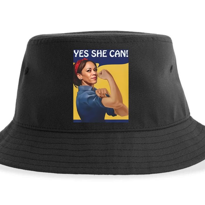 Kamala Harris Yes She Can Sustainable Bucket Hat