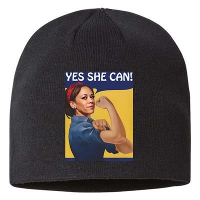 Kamala Harris Yes She Can Sustainable Beanie