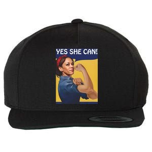 Kamala Harris Yes She Can Wool Snapback Cap