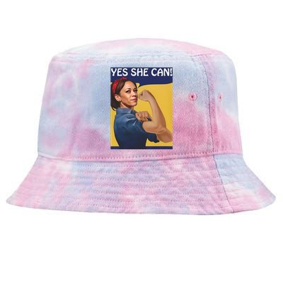 Kamala Harris Yes She Can Tie-Dyed Bucket Hat