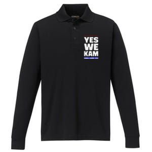 Kamala Harris Yes We Kam! For Us President 2024 Performance Long Sleeve Polo