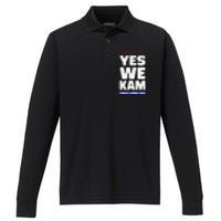 Kamala Harris Yes We Kam! For Us President 2024 Performance Long Sleeve Polo