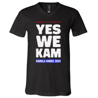 Kamala Harris Yes We Kam! For Us President 2024 V-Neck T-Shirt