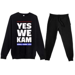 Kamala Harris Yes We Kam! For Us President 2024 Premium Crewneck Sweatsuit Set