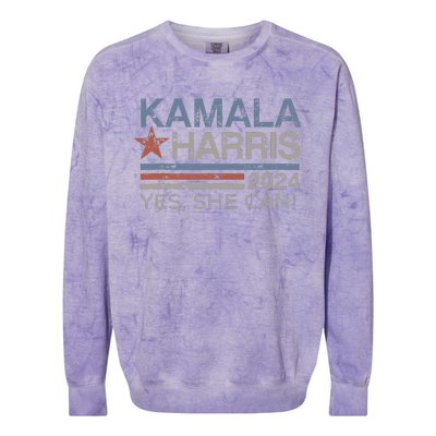 Kamala Harris Yes She Can Kamala Harris 2024 President Colorblast Crewneck Sweatshirt