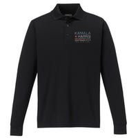 Kamala Harris Yes She Can Kamala Harris 2024 President Performance Long Sleeve Polo