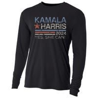 Kamala Harris Yes She Can Kamala Harris 2024 President Cooling Performance Long Sleeve Crew