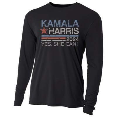 Kamala Harris Yes She Can Kamala Harris 2024 President Cooling Performance Long Sleeve Crew