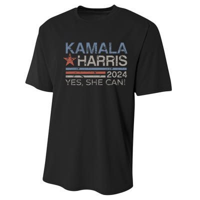 Kamala Harris Yes She Can Kamala Harris 2024 President Performance Sprint T-Shirt