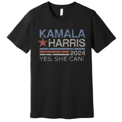 Kamala Harris Yes She Can Kamala Harris 2024 President Premium T-Shirt