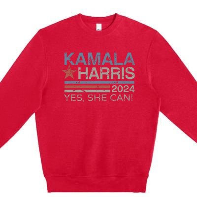 Kamala Harris Yes She Can Kamala Harris 2024 President Premium Crewneck Sweatshirt