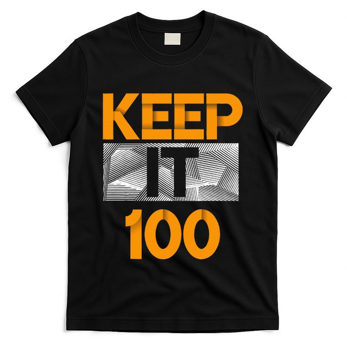 Keep It 100 Orange Color Graphic T-Shirt