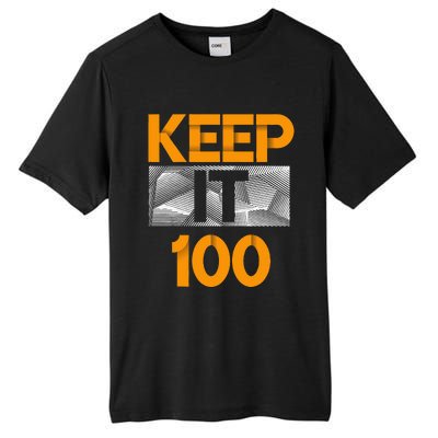 Keep It 100 Orange Color Graphic Tall Fusion ChromaSoft Performance T-Shirt