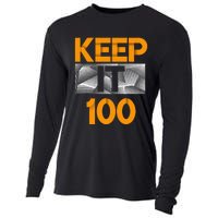 Keep It 100 Orange Color Graphic Cooling Performance Long Sleeve Crew