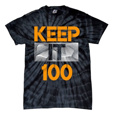 Keep It 100 Orange Color Graphic Tie-Dye T-Shirt