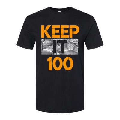 Keep It 100 Orange Color Graphic Softstyle CVC T-Shirt