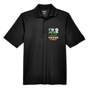 Kids Im 2 This Is How I Roll Monster Truck 2nd Birthday Men's Origin Performance Pique Polo