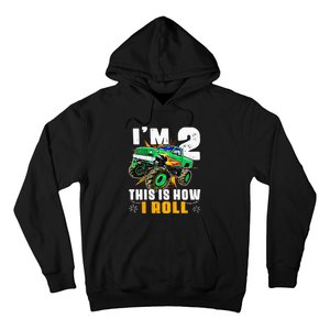 Kids Im 2 This Is How I Roll Monster Truck 2nd Birthday Hoodie