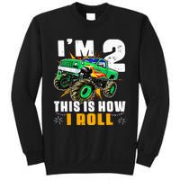 Kids Im 2 This Is How I Roll Monster Truck 2nd Birthday Sweatshirt