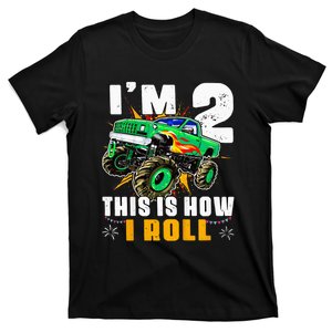 Kids Im 2 This Is How I Roll Monster Truck 2nd Birthday T-Shirt