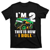 Kids Im 2 This Is How I Roll Monster Truck 2nd Birthday T-Shirt