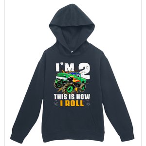 Kids Im 2 This Is How I Roll Monster Truck 2nd Birthday Urban Pullover Hoodie