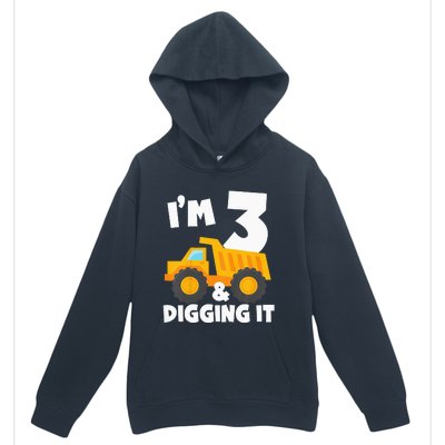 Kids Im 3 And Digging It 3rd Birthday Construction Truck Urban Pullover Hoodie