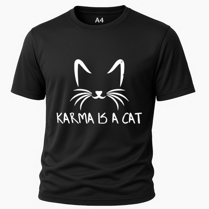 Karma Is A Cat Funny Vintage Cooling Performance Crew T-Shirt