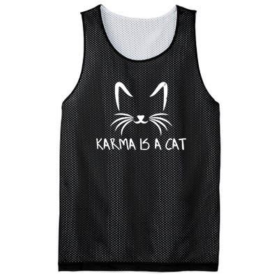 Karma Is A Cat Funny Vintage Mesh Reversible Basketball Jersey Tank