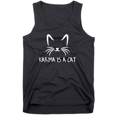 Karma Is A Cat Funny Vintage Tank Top