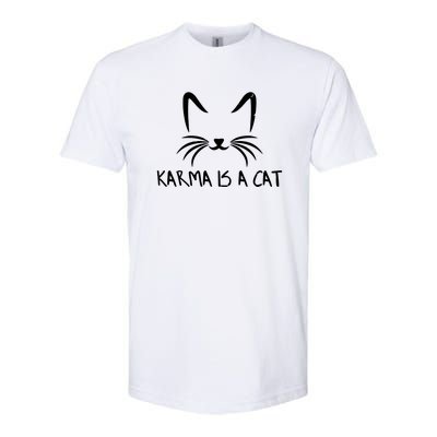 Karma Is A Cat Funny Vintage Softstyle® CVC T-Shirt