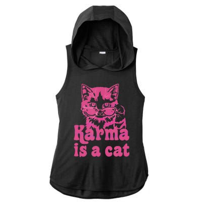 Karma Is A Cat Ladies PosiCharge Tri-Blend Wicking Draft Hoodie Tank