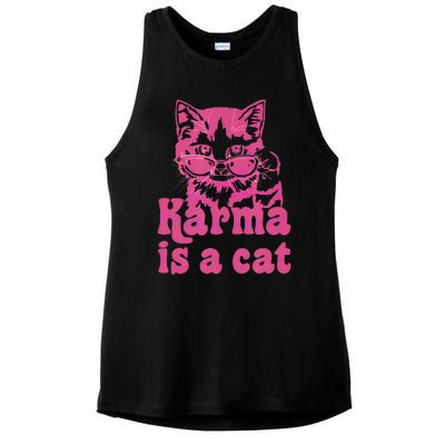 Karma Is A Cat Ladies PosiCharge Tri-Blend Wicking Tank