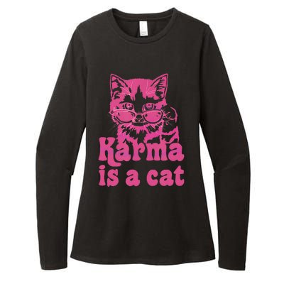 Karma Is A Cat Womens CVC Long Sleeve Shirt