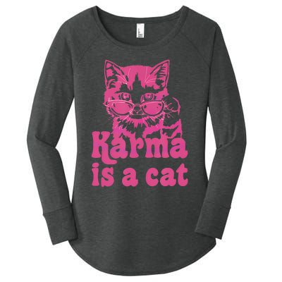 Karma Is A Cat Women's Perfect Tri Tunic Long Sleeve Shirt