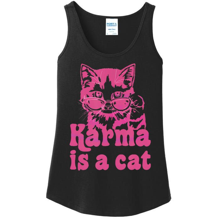 Karma Is A Cat Ladies Essential Tank