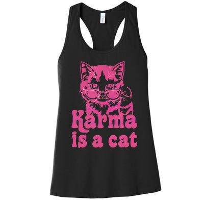 Karma Is A Cat Women's Racerback Tank