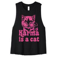 Karma Is A Cat Women's Racerback Cropped Tank