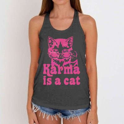 Karma Is A Cat Women's Knotted Racerback Tank