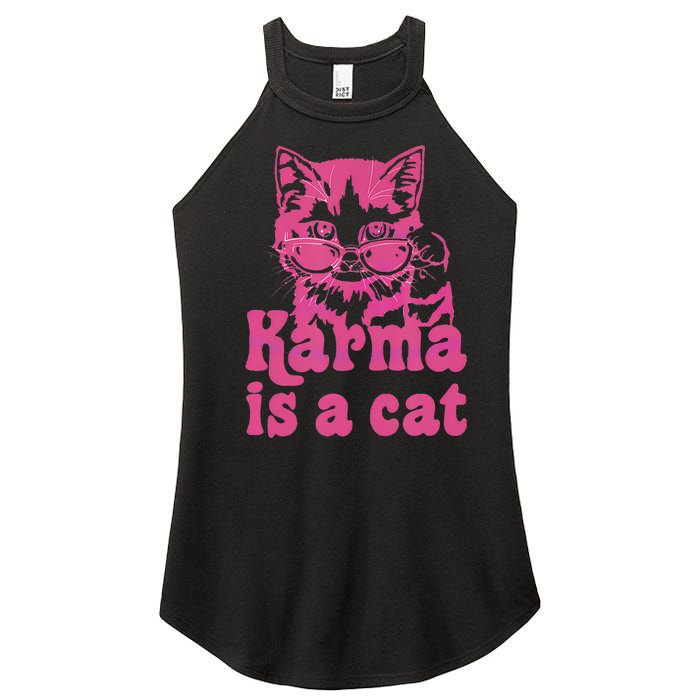 Karma Is A Cat Women's Perfect Tri Rocker Tank