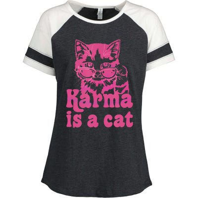 Karma Is A Cat Enza Ladies Jersey Colorblock Tee