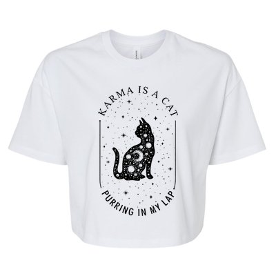 Karma Is A Cat Purring In My Lap Bella+Canvas Jersey Crop Tee