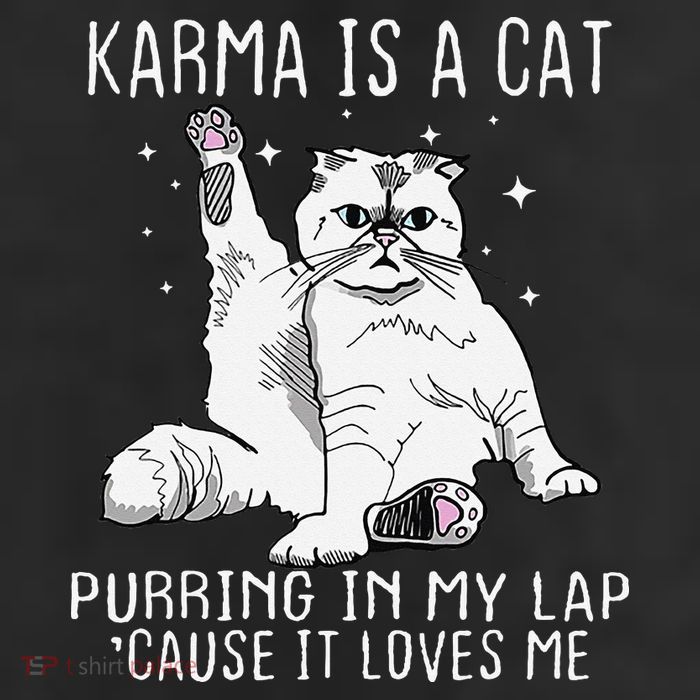 Karma is a Cat Purring in My Lap Cause It's Loves Me Cool Comfort Performance Bucket Hat