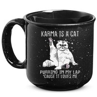 Karma is a Cat Purring in My Lap Cause It's Loves Me 15oz Campfire Ceramic Mug