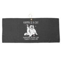 Karma is a Cat Purring in My Lap Cause It's Loves Me Large Microfiber Waffle Golf Towel
