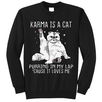 Karma is a Cat Purring in My Lap Cause It's Loves Me Tall Sweatshirt
