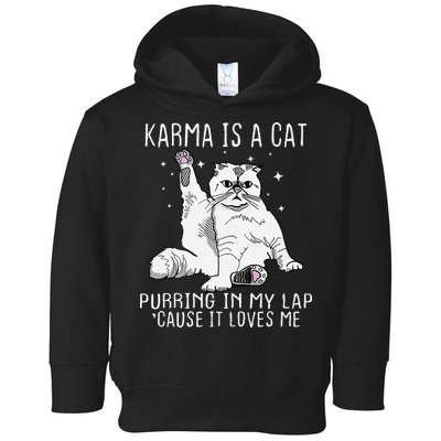 Karma is a Cat Purring in My Lap Cause It's Loves Me Toddler Hoodie