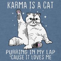 Karma is a Cat Purring in My Lap Cause It's Loves Me Garment-Dyed Sweatshirt
