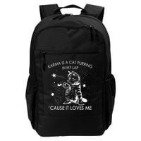 Karma Is A Cat Purring In My Lap Cause It Loves Me Cat Lover Backpack