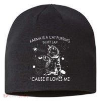 Karma Is A Cat Purring In My Lap Cause It Loves Me Cat Lover Sustainable Beanie